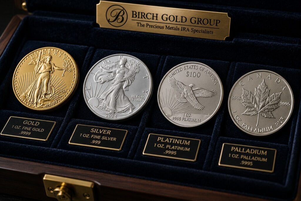 IRS approved physical gold, silver, platinum, and palladium bullion available for retirement accounts