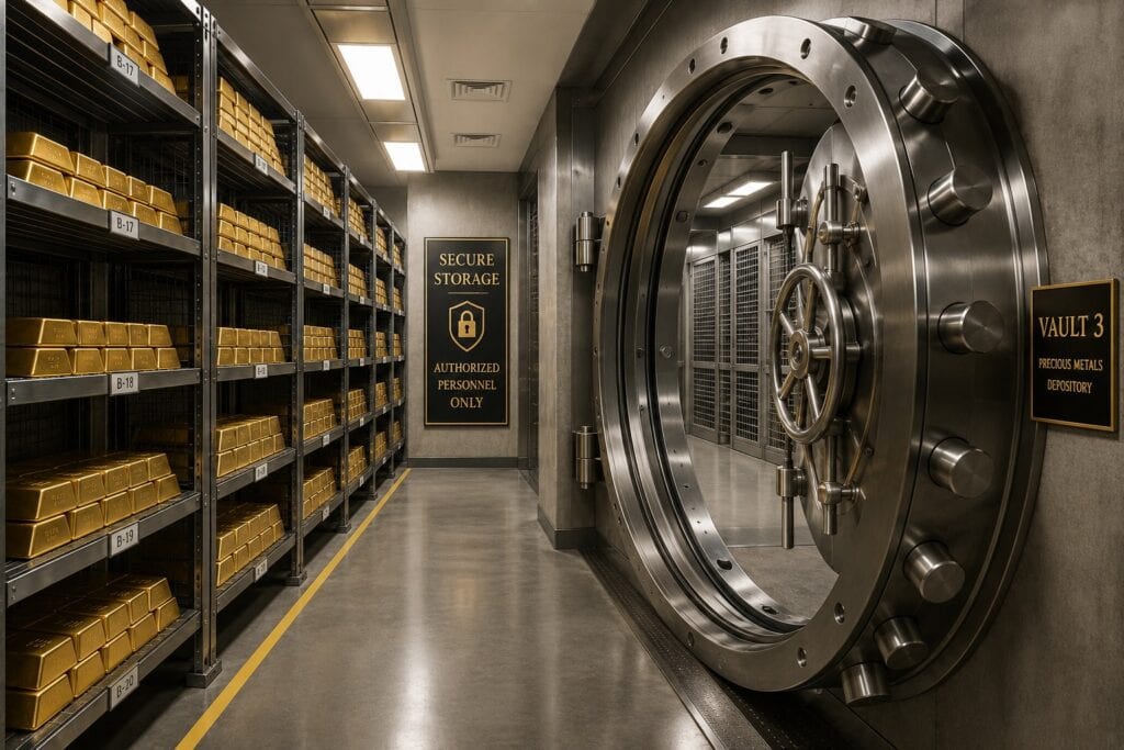 Secure precious metals vault used for Gold IRA storage
