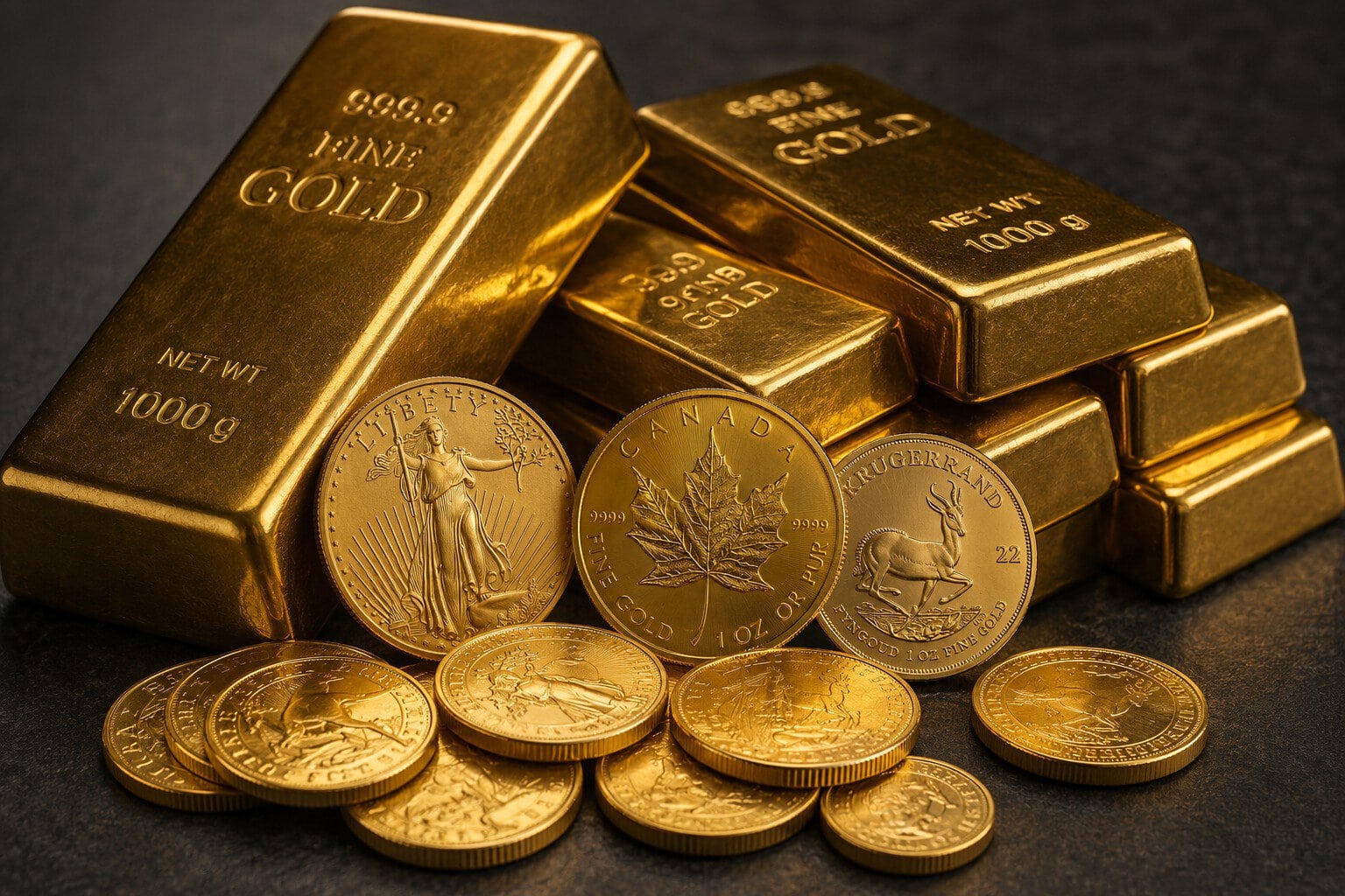 how much gold can you own - gold bars and bullion coins representing physical gold ownership