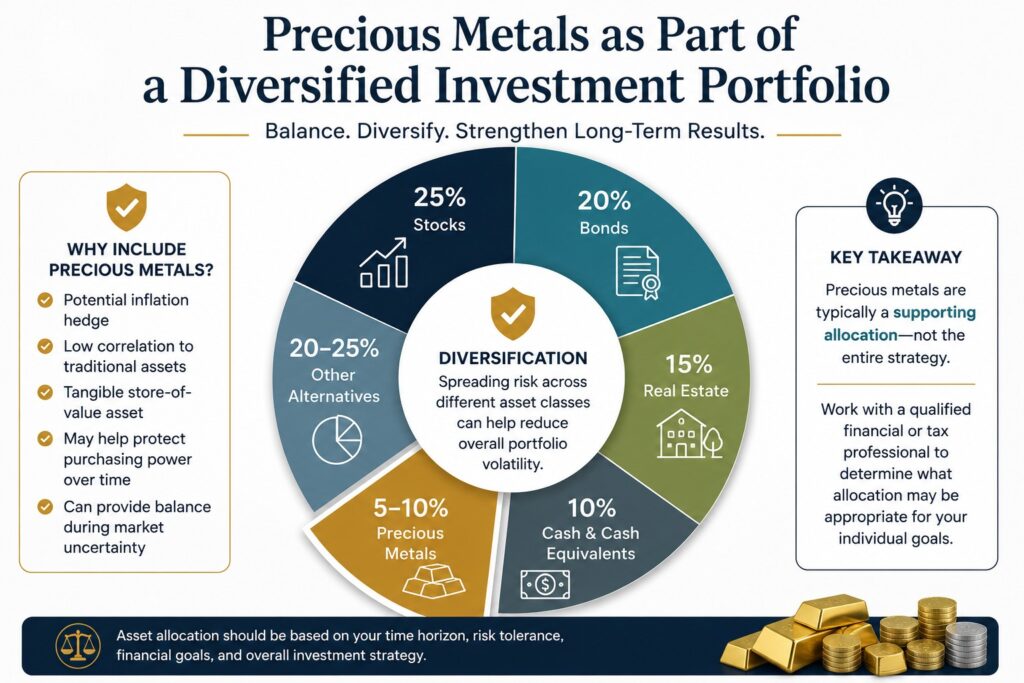 Precious metals as part of a diversified investment portfolio