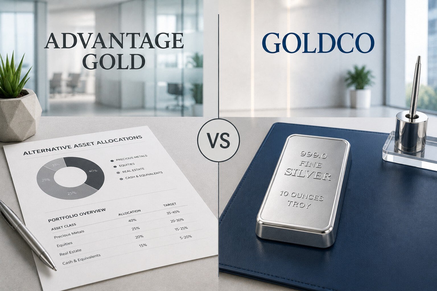 Advantage Gold vs Goldco comparison featured graphic