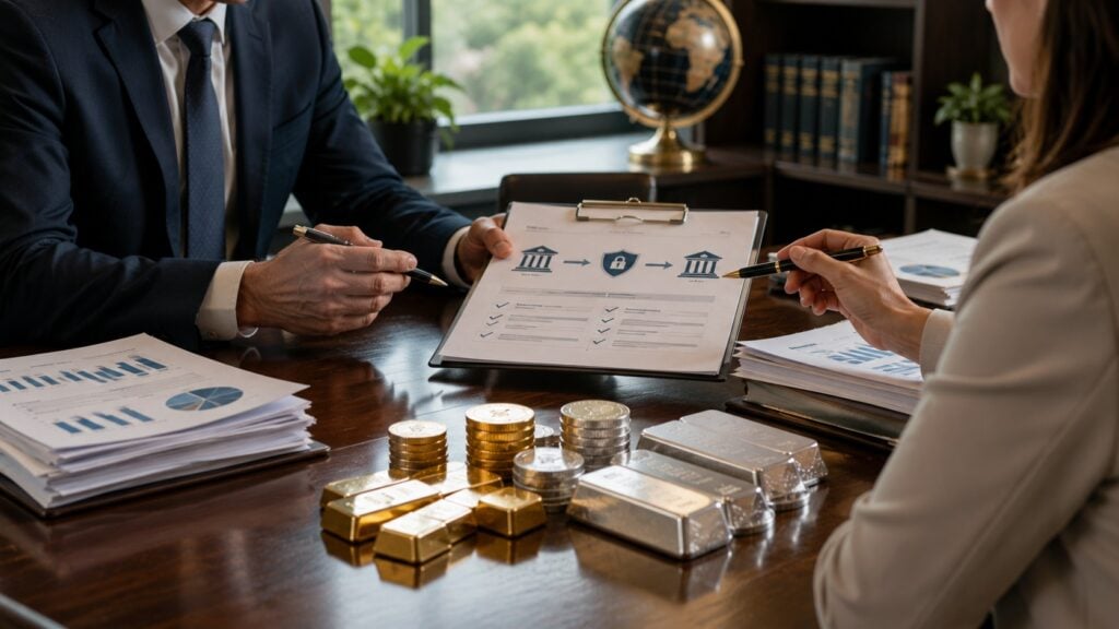 Direct trustee-to-trustee Gold IRA rollover process between retirement accounts