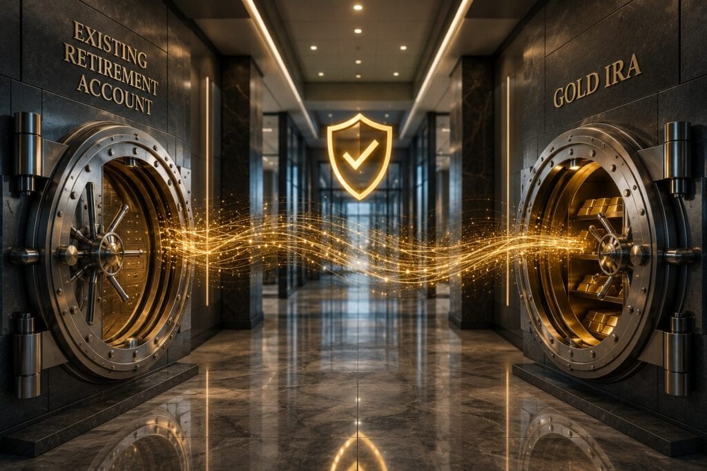 Direct trustee-to-trustee Gold IRA rollover process between retirement accounts