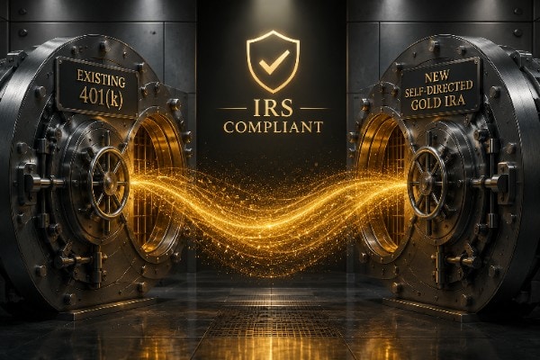 visual representation of a secure tax-free direct trustee-to-trustee gold ira rollover