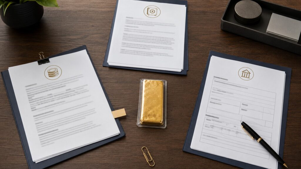 Gold IRA buyback program workflow with dealer custodian and depository paperwork